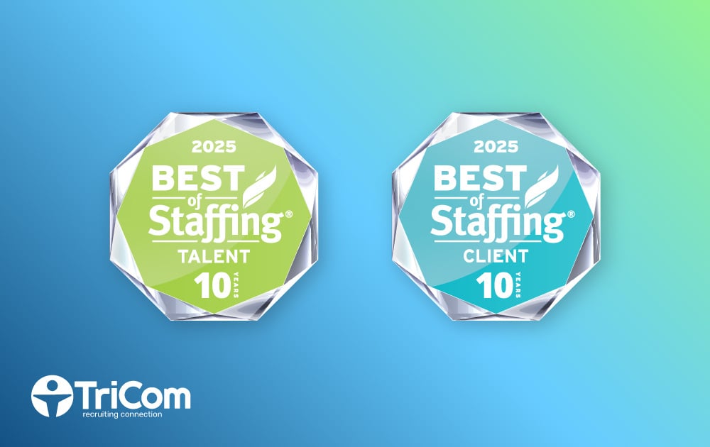 TriCom Technical Services Wins ClearlyRated's 2025 Best of Staffing Client & Talent 10-Year Diamond Awards for Service Excellence